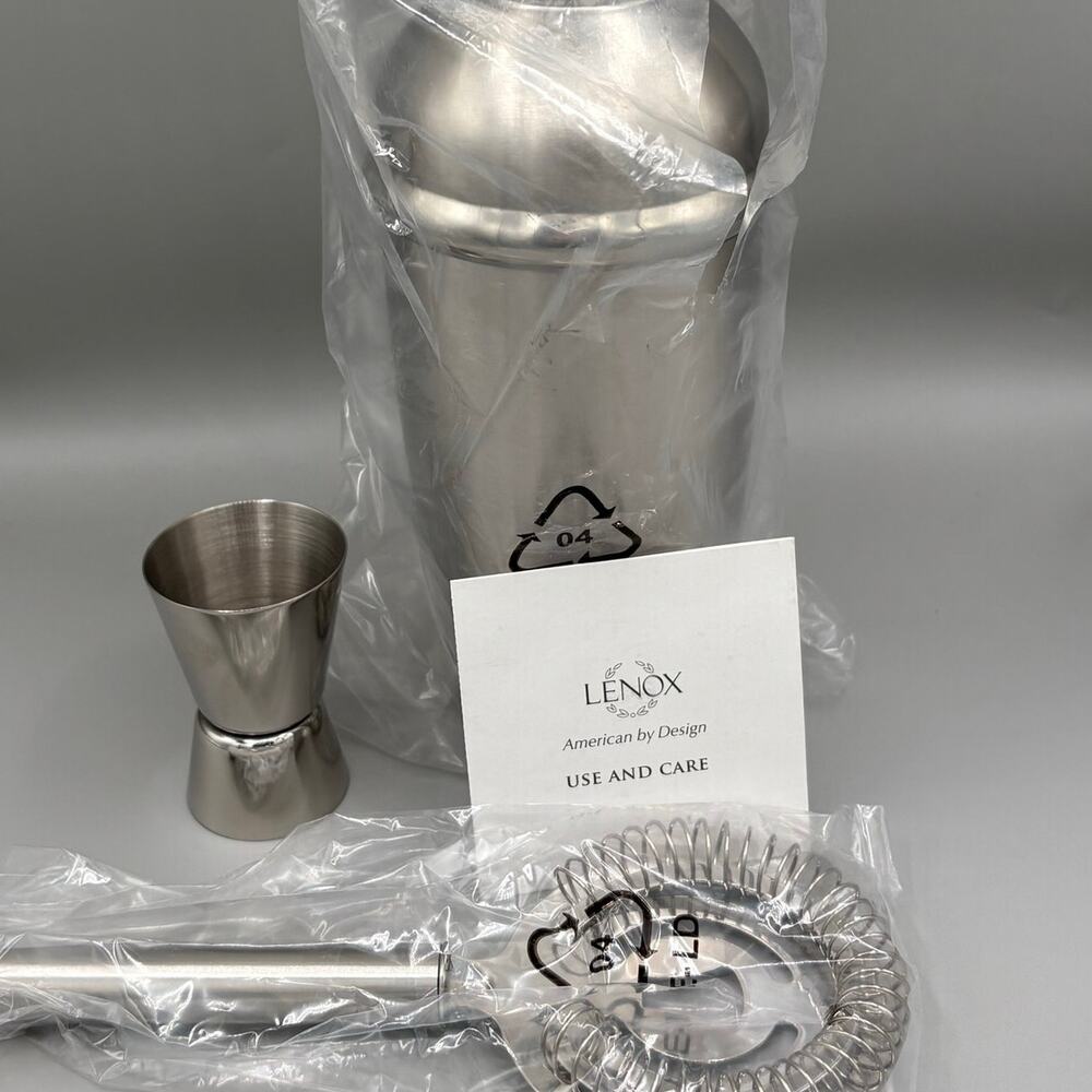 Lenox Tuscany Classics Collection Stainless Steel Cocktail Shaker Set New - Picture 13 of 15